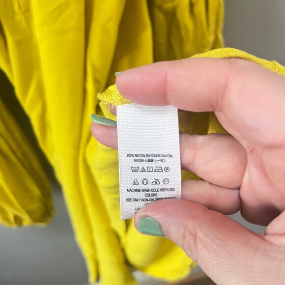 Free‎ People Drift Away Yellow Cold Shoulder Mini Dress Size S - Picture 6 of 6